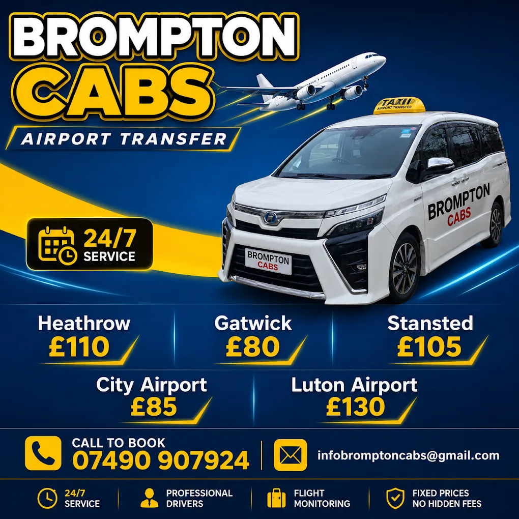 Brompton Cabs Airport Transfer Banner
